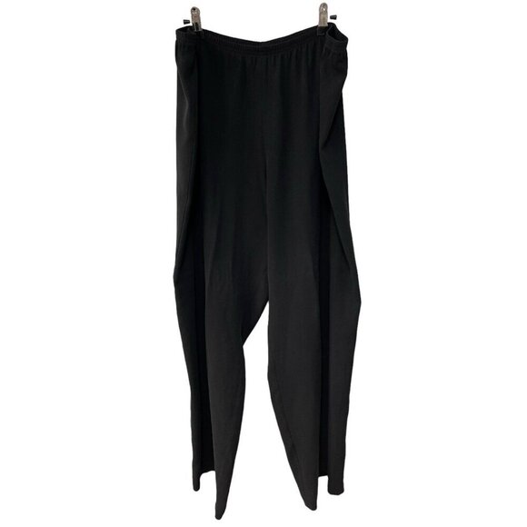 EILEEN FISHER Black Silk Georgette Crepe Tapered Pants Size Large - Picture 5 of 5